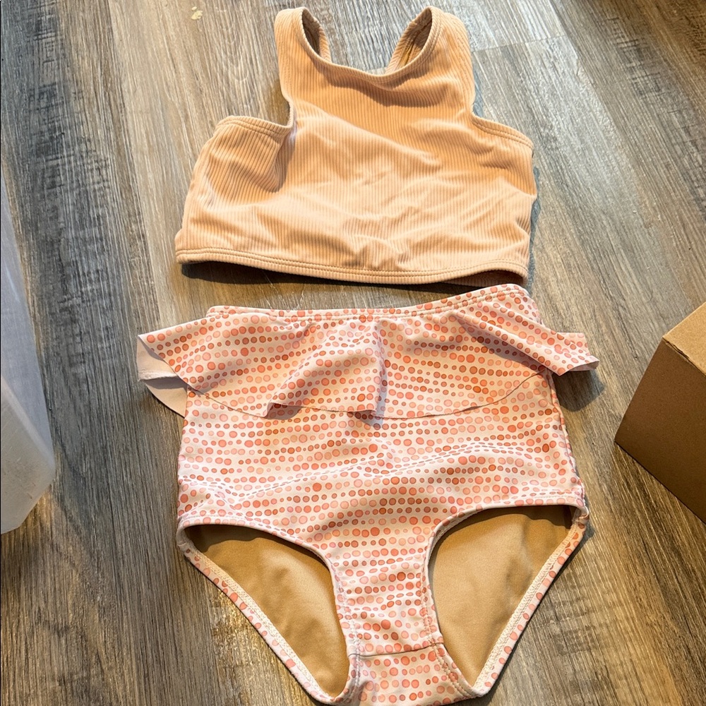 Pink Ribbed Bikini Set